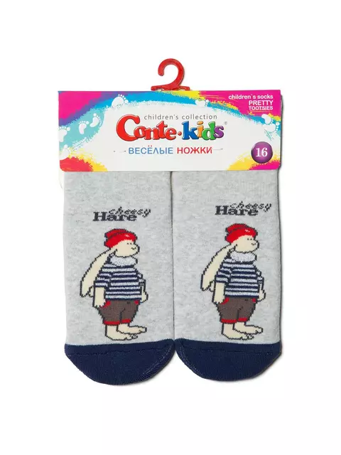 Носки детские веселые ножки (махровые, антискользящие) 294 светло-серый, , 16, CONTE-KIDS, - 5