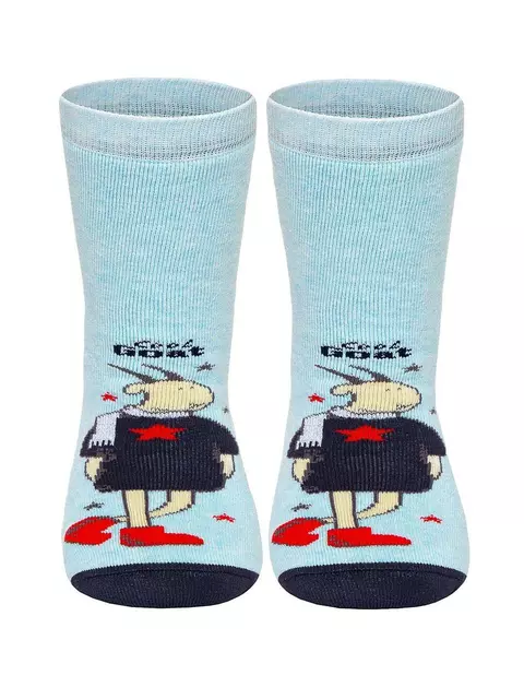 Носки детские веселые ножки (махровые, антискользящие) 293 бледно-бирюзовый, 17С-45СП, 20, CONTE-KIDS,  - 2