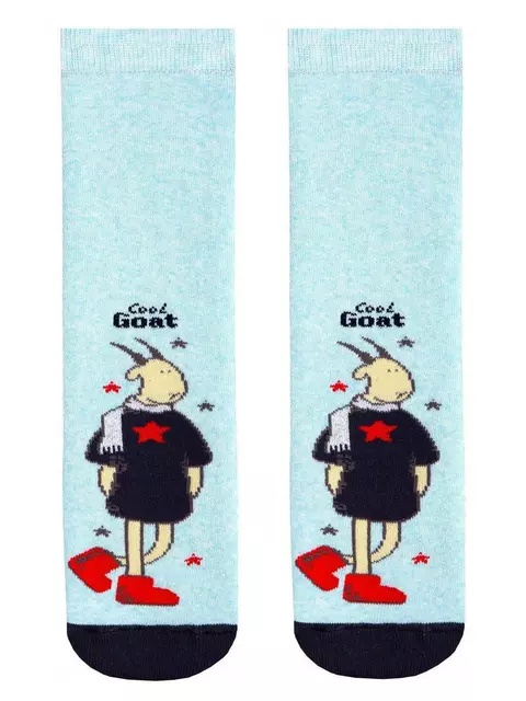 Носки детские веселые ножки (махровые, антискользящие) 293 бледно-бирюзовый, 17С-45СП, 20, CONTE-KIDS,  - 3