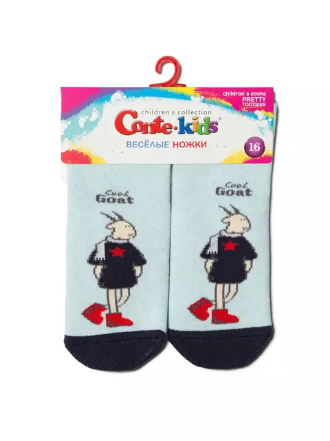 Носки детские веселые ножки (махровые, антискользящие) 293 бледно-бирюзовый, 17С-45СП, 20, CONTE-KIDS,  - 5