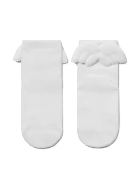 Хлопковые детские носки tip-top с крылышками 389 белый, , 16, CONTE-KIDS, - 1