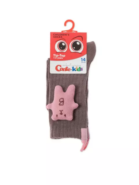 Удлиненные детские носки tip-top из хлопка с декоративной игрушкой 574 кофейный, 20С-170СП, 16, CONTE-KIDS,  - 2