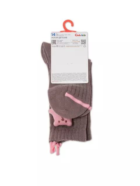 Удлиненные детские носки tip-top из хлопка с декоративной игрушкой 574 кофейный, 20С-170СП, 16, CONTE-KIDS,  - 3