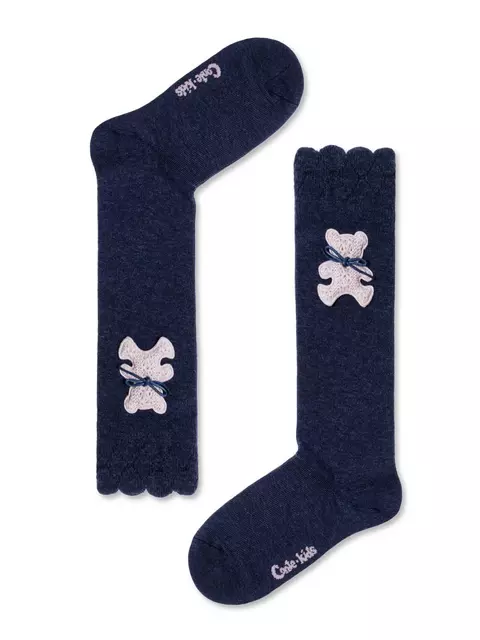 Удлиненные детские носки tip-top из хлопка с декоративной игрушкой 576 темно-синий, 20С-207СП, 18, CONTE-KIDS,  - 1