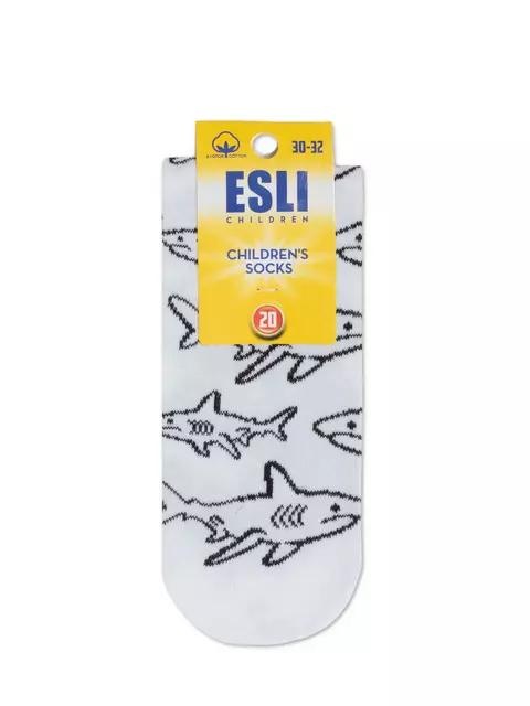 Носки детские esli с рисунками "shark" 639 белый, 21С-90СПE, 22, ESLI,  - 2