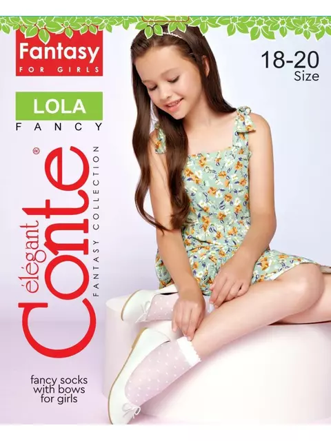 Носки для девочек с рисунком «сердечки» lola bianco, 20С-119СП, 18-20, CONTE ELEGANT,  - 3