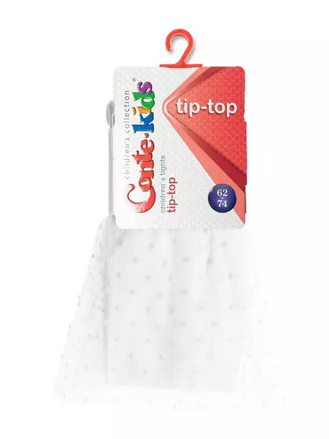Хлопковые детские колготки tip-top с декоративной юбочкой из фатина 000 белый, 19С-151СП, 80-86 (14), CONTE-KIDS,  - 2