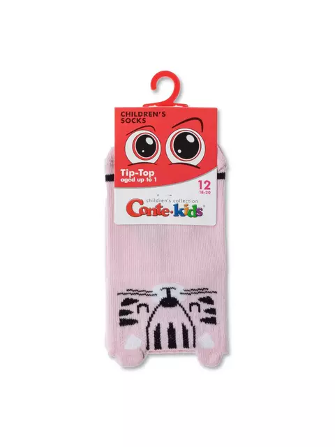 Хлопковые детские носки tip-top (мордашки) 605 св.розовый, 17С-59СП, 12, CONTE-KIDS,  - 2