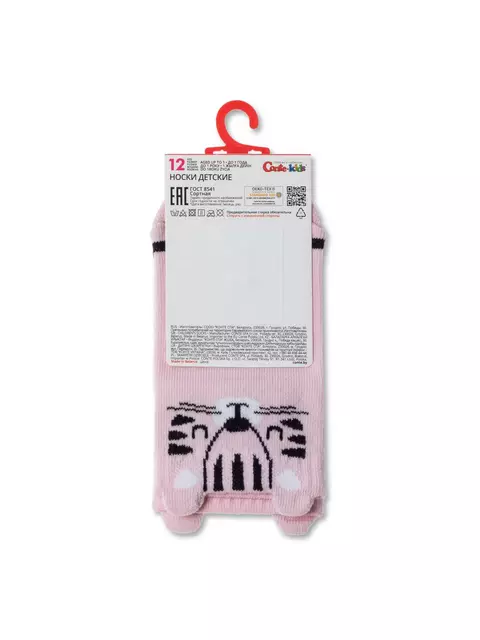 Хлопковые детские носки tip-top (мордашки) 605 св.розовый, 17С-59СП, 12, CONTE-KIDS,  - 3