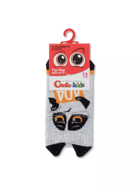 Хлопковые детские носки tip-top (мордашки) 553 светло-серый, 17С-59СП, 14, CONTE-KIDS,  - 2