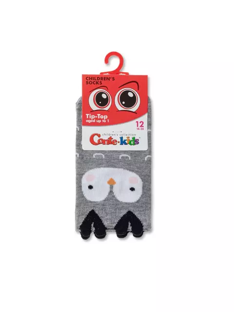 Хлопковые детские носки tip-top (мордашки) 603 серый, 17С-59СП, 14, CONTE-KIDS,  - 2