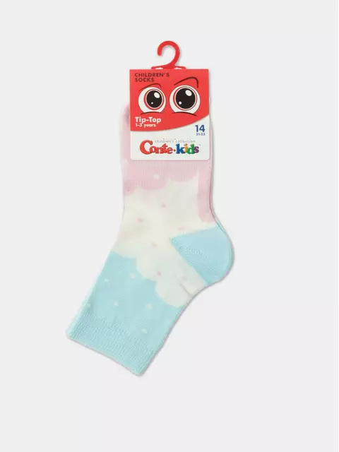Хлопковые детские носки tip-top с рисунками 586 бирюза-розовый, 5С-11СП, 12, CONTE-KIDS,  - 2