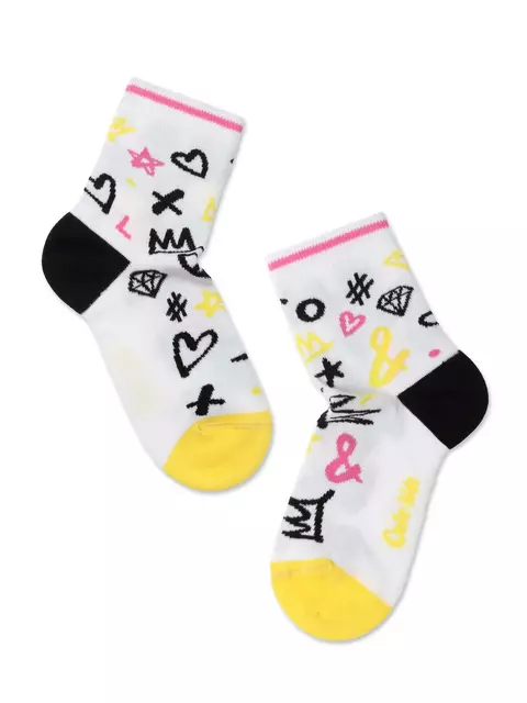 Хлопковые детские носки tip-top с рисунками 582 белый, 5С-11СП, 20, CONTE-KIDS,  - 1