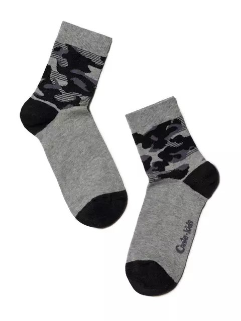 Хлопковые носки tip-top c рисунком "камуфляж" 410 серый, 5С-11СП, 24, CONTE-KIDS,  - 1