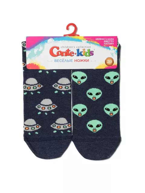 Хлопковые детские носки "веселые ножки" 461 темно-синий, 17С-10СП, 20, CONTE-KIDS,  - 2