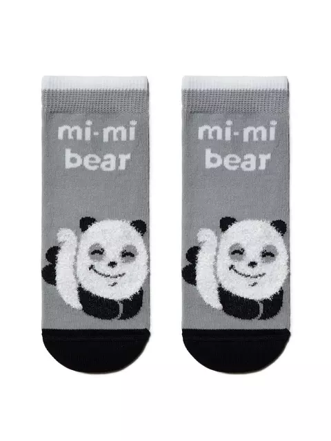 Хлопковые носки tip-top с пушистым рисунком "панда" 421 серый, 18С-267СП, 16, CONTE-KIDS,  - 1
