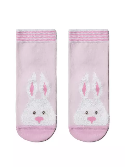 Хлопковые носки tip-top с пушистым рисунком "зайчик" 420 светло-розовый, 18С-267СП, 16, CONTE-KIDS,  - 1