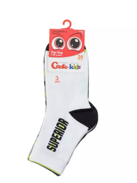Хлопковые детские носки tip-top (3 пары) 732 ассорти, 5С-11СП, 22, CONTE-KIDS,  - 5