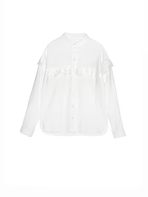 Однотонная рубашка из вискозы lbl 1036 off-white, 19С-825ТСП, 170-96-102, CONTE ELEGANT,  - 1