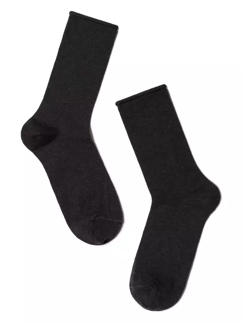 Меланжевые женские носки conte comfort 000 (без резинки) черный, 19С-101СП, 36-37 (23), CONTE ELEGANT,  - 1