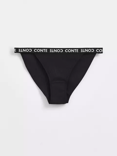 Трусы женские «танга» из хлопка в рубчик active base lta 1261 black, , 94/S, CONTE ELEGANT, - 3