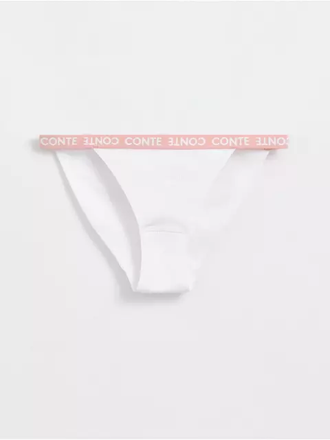 Трусы женские «танга» из хлопка в рубчик active base lta 1261 off-white, , 90/XS, CONTE ELEGANT, - 2