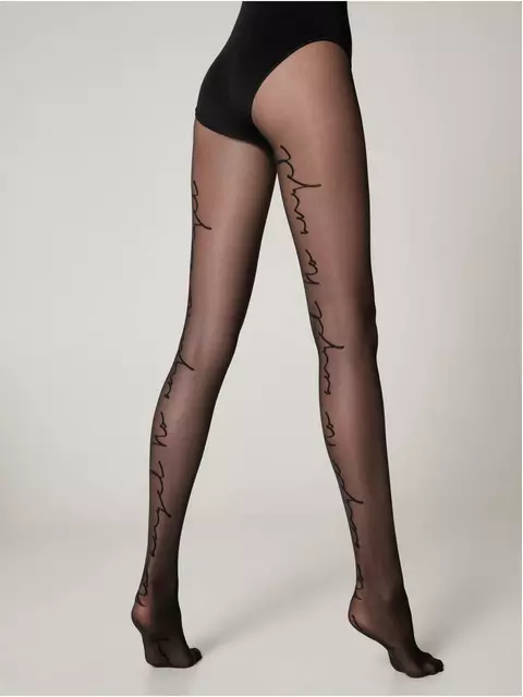 Колготки женские с заниженной талией и надписью «no angel» fantasy no angel nero, , 2, CONTE ELEGANT, - 2