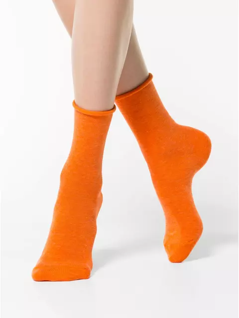 Меланжевые женские носки conte comfort 000 (без резинки) оранжевый, 19С-101СП, 36-37 (23), CONTE ELEGANT,  - 1