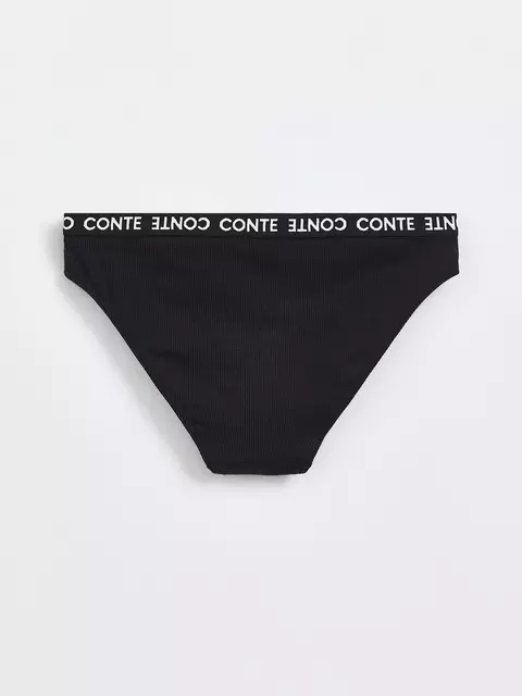 Трусы женские «бикини» из хлопка в рубчик active base lb 1258 black, , 90/XS, CONTE ELEGANT, - 2