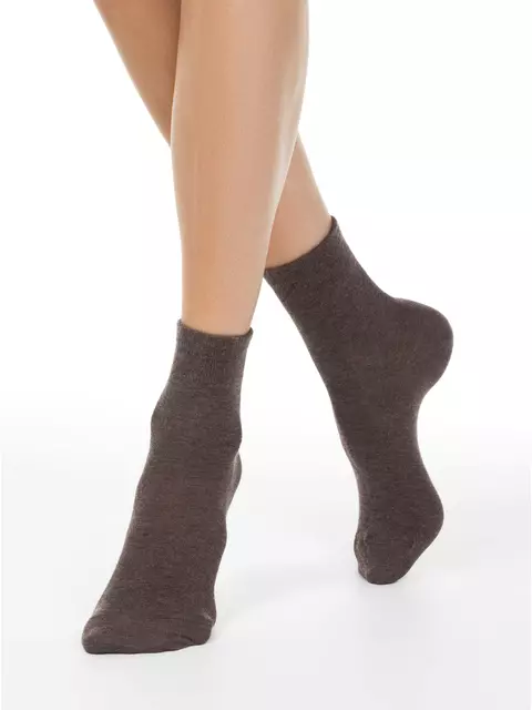 Женские однотонные носки из пряжи с вискозой и кашемиром comfort 000 какао, 20С-67СП, 38-39 (25), CONTE ELEGANT,  - 1