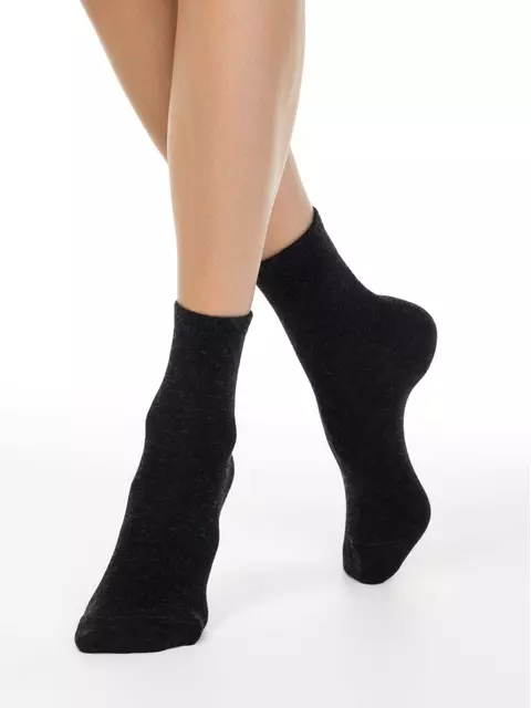 Женские однотонные носки из пряжи с вискозой и кашемиром comfort 000 черный, 20С-67СП, 38-39 (25), CONTE ELEGANT,  - 1