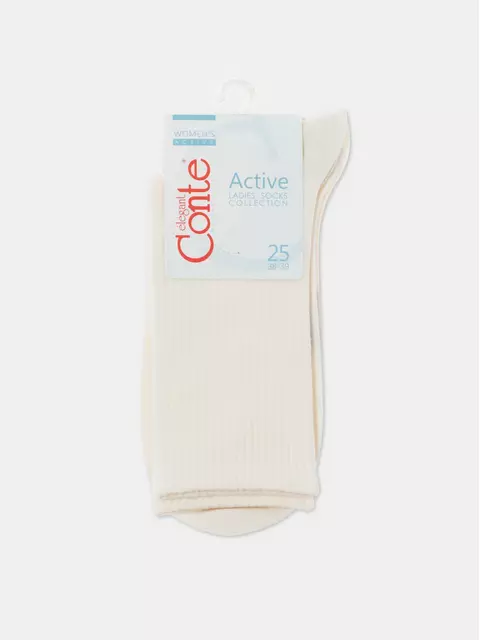 Удлиненные женские  хлопковые носки active 000 молочный, 20С-20СП, 36-38 (23-25), CONTE ELEGANT,  - 5