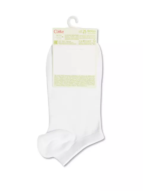 Ультракороткие женские носки из бамбуковой пряжи bamboo белый, 20С-96СП, 36-38 (23-25), CONTE ELEGANT,  - 4