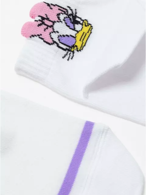 Короткие женские хлопковые носки с рисунками ©disney и пикотом-«язычком» 362 белый, , 36-39 (23-25), , - 5