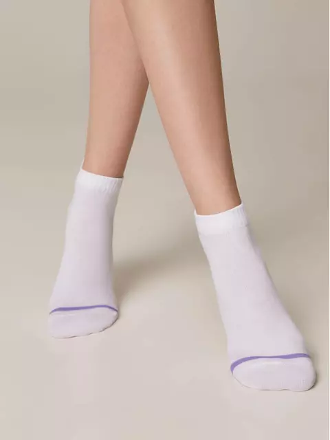 Короткие женские хлопковые носки с рисунками ©disney и пикотом-«язычком» 362 белый, , 36-39 (23-25), , - 3