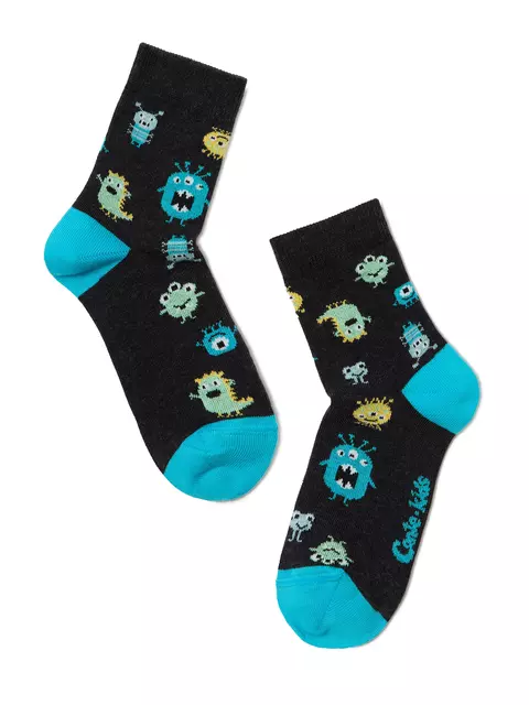 Хлопковые носки tip-top с рисунком "монстрики" 394 черный, , 16, CONTE-KIDS, - 1