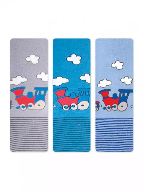 Детские колготки conte-kids sof-tiki (махровые внутри) с рисунками 226 голубой, 7С-38СП, 62-74 (12), CONTE-KIDS,  - 2