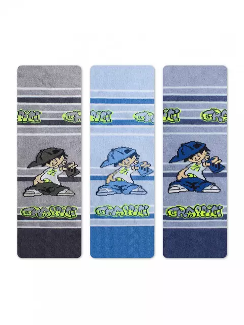 Детские колготки sof-tiki (махровые внутри) с рисунками 391 голубой, 7С-38СП, 62-74 (12), CONTE-KIDS,  - 3