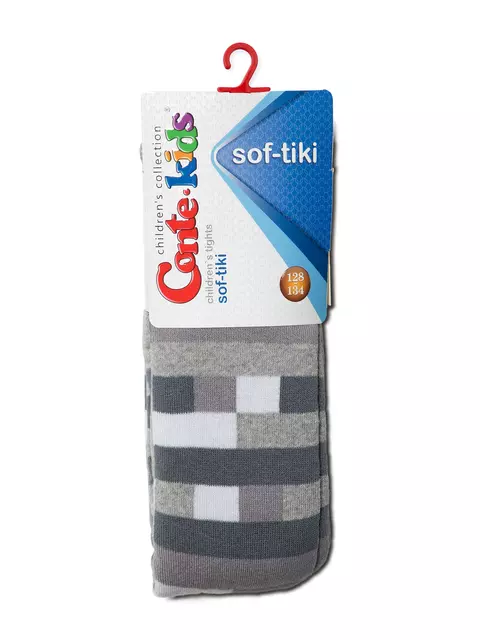 Детские колготки conte-kids sof-tiki (махровые внутри) с рисунками 393 серый, 7С-38СП, 116-122 (18), CONTE-KIDS,  - 2