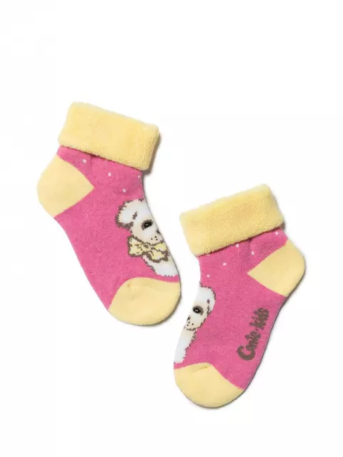 Махровые детские носки sof-tiki (с отворотом) 221 розовый, , 12, CONTE-KIDS, - 1