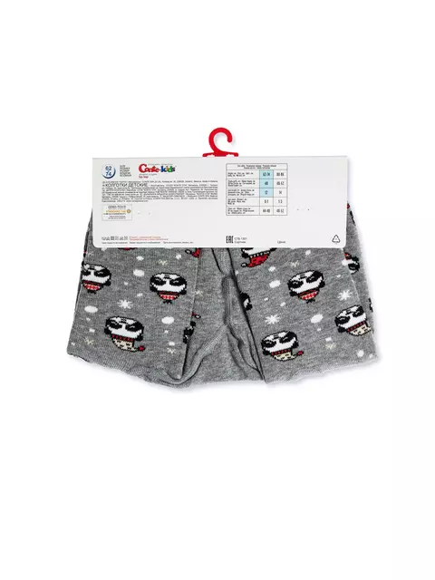 Новогодние детские колготки «xmas panda» conte-kids 554 серый, 19С-95/1СП, 104-110 (16), CONTE-KIDS,  - 5