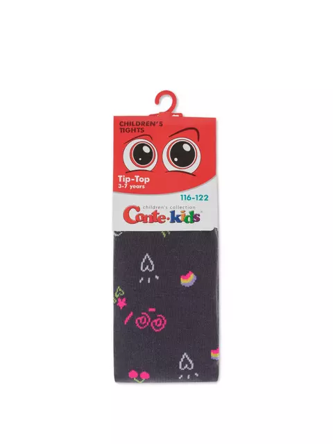Хлопковые детские колготки tip-top 615 темно-серый, 4С-04СП, 116-122 (18), CONTE-KIDS,  - 2