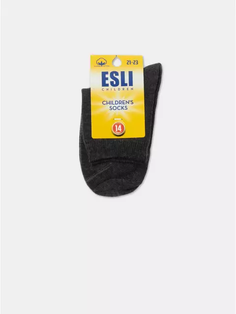 Хлопковые детские носки (однотонные) esli 000 темно-серый, 21С-141СПЕ, 14, ESLI,  - 2
