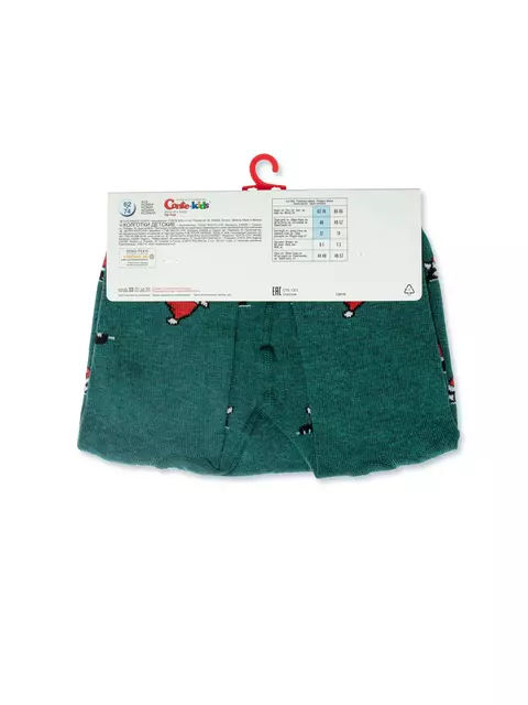 Колготки детские новогодние с помпоном «xmas cat» conte-kids 557 темно-бирюзовый, 19С-95/1СП, 92-98 (14), CONTE-KIDS,  - 5