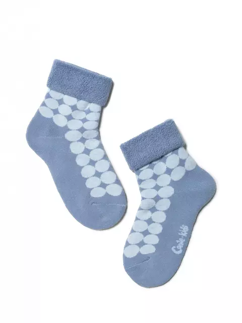 Теплые махровые детские носки sof-tiki (с отворотом) 222 джинс, 6С-19СП, 18, CONTE-KIDS,  - 1