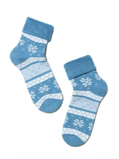 Махровые детские носки sof-tiki (с отворотом) 230 голубой, 6С-19СП, 22, CONTE-KIDS,  - 1
