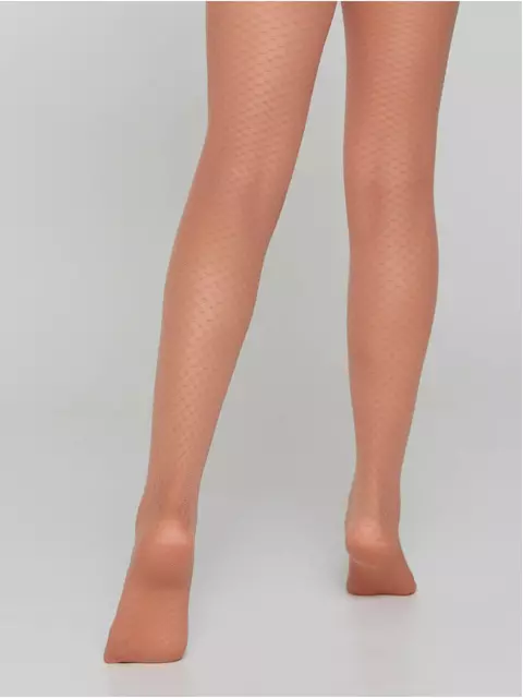 Эластичные детские колготки с ажурным рисунком emily natural, 20С-112СП, 116-122, CONTE ELEGANT,  - 3