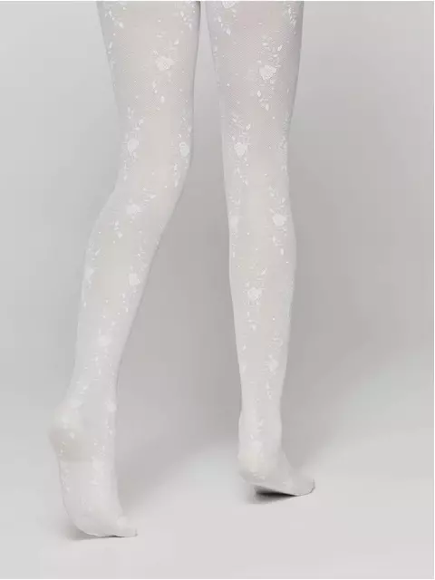 Тонкие эластичные детские колготки с цветочным рисунком sofia bianco, 20С-113СП, 104-110, CONTE ELEGANT,  - 3