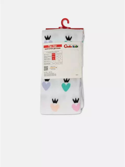 Хлопковые детские колготки tip-top 614 белый, 4С-04СП, 116-122 (18), CONTE-KIDS,  - 4