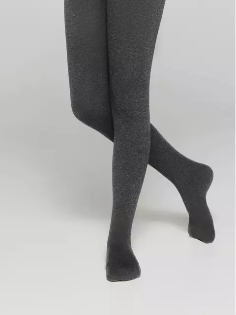 Плотные детские меланжевые колготки из микрофибры melange grafit, 20С-110СП, 116-122, CONTE ELEGANT,  - 2